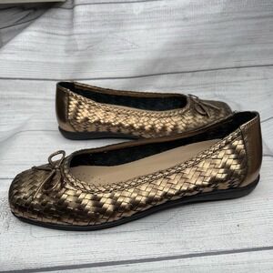 Trotters Woven Gillian Ballet Flats Bronze Size 8.5W‎